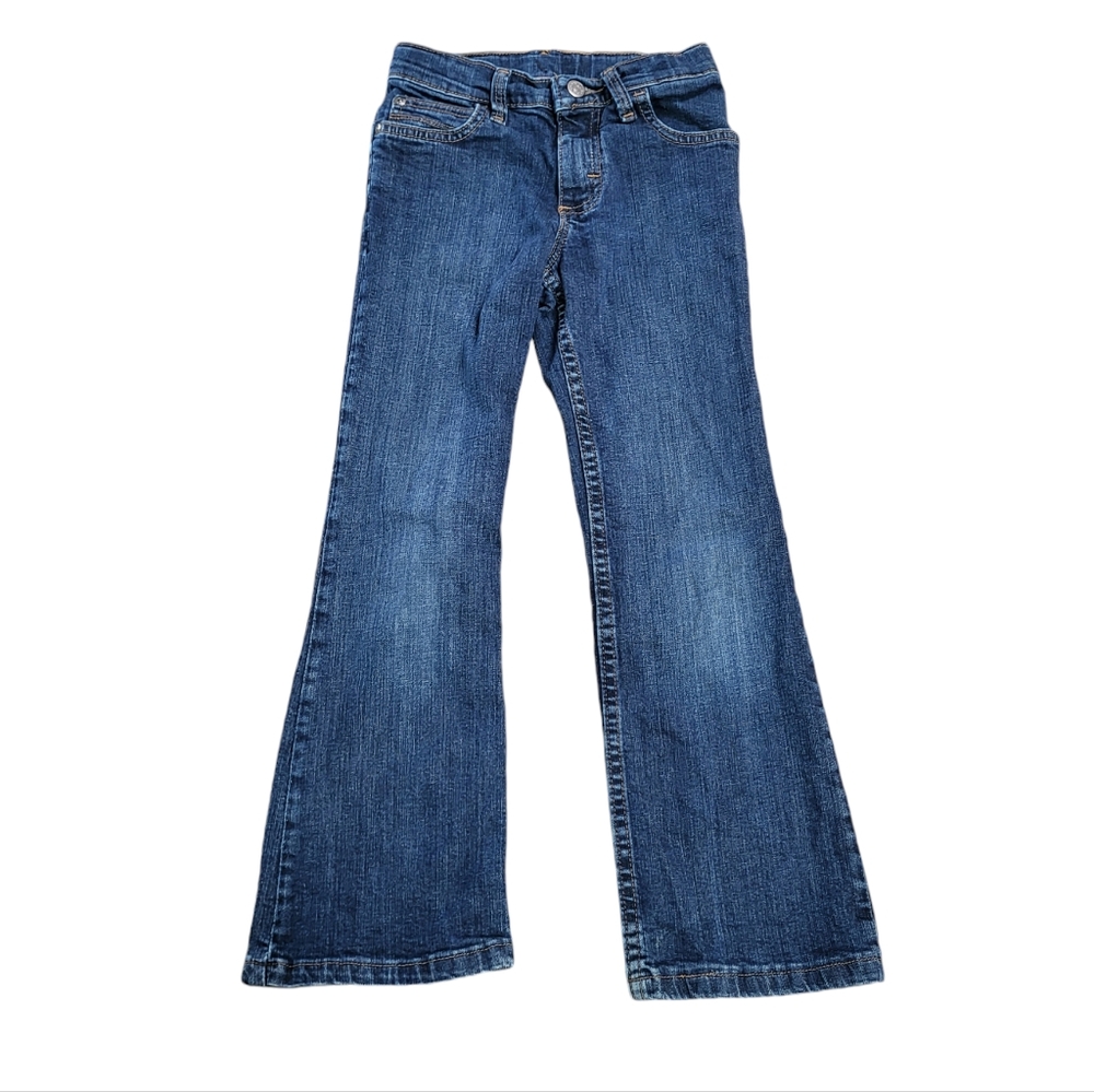 Wrangler Girl's Size 8 Slim Dark Wash Stretch Bootcut Jeans